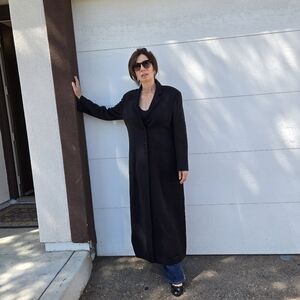 Dolce & Gabbana Single-Breasted Vintage Black Wool Blend Long Coat size 32/46